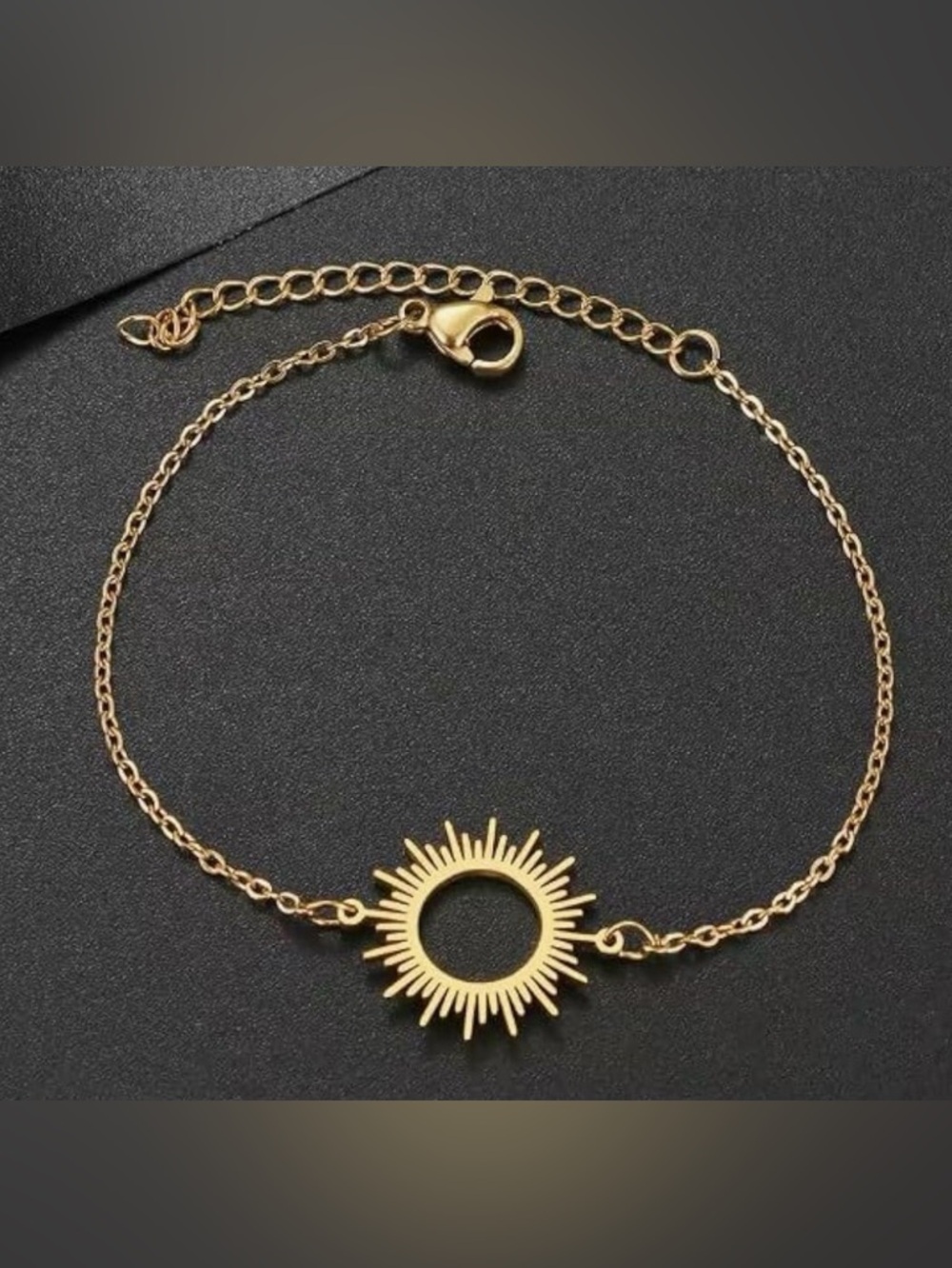 Sunburst Pendant Chain Bracelet Summer Gift Stainless Steel